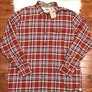 NWT 🏷 Levi’s Men’s XXL Burnt Orange Flannel